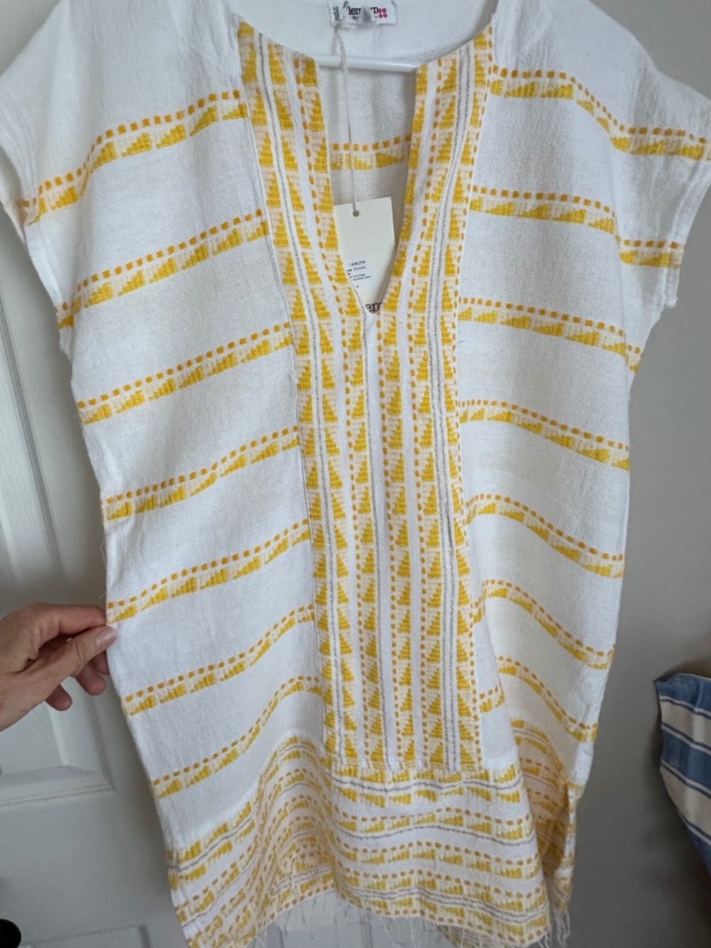 NWT LEMLEM, HANDMADE TUNIC FROM ETHIOPIA, ABEBA, IN SUNSHINE YELLOW